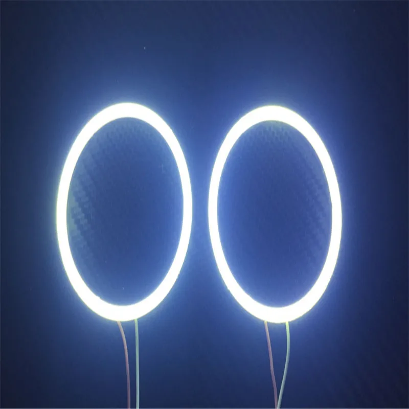 130mm WHITE Надеясь на автомобиль led COB ангельские глазки 130 мм COB Halo кольца автомобильный Стайлинг светодиодный светильник 2 шт. белый красный синий - Цвет: 130mm WHITE