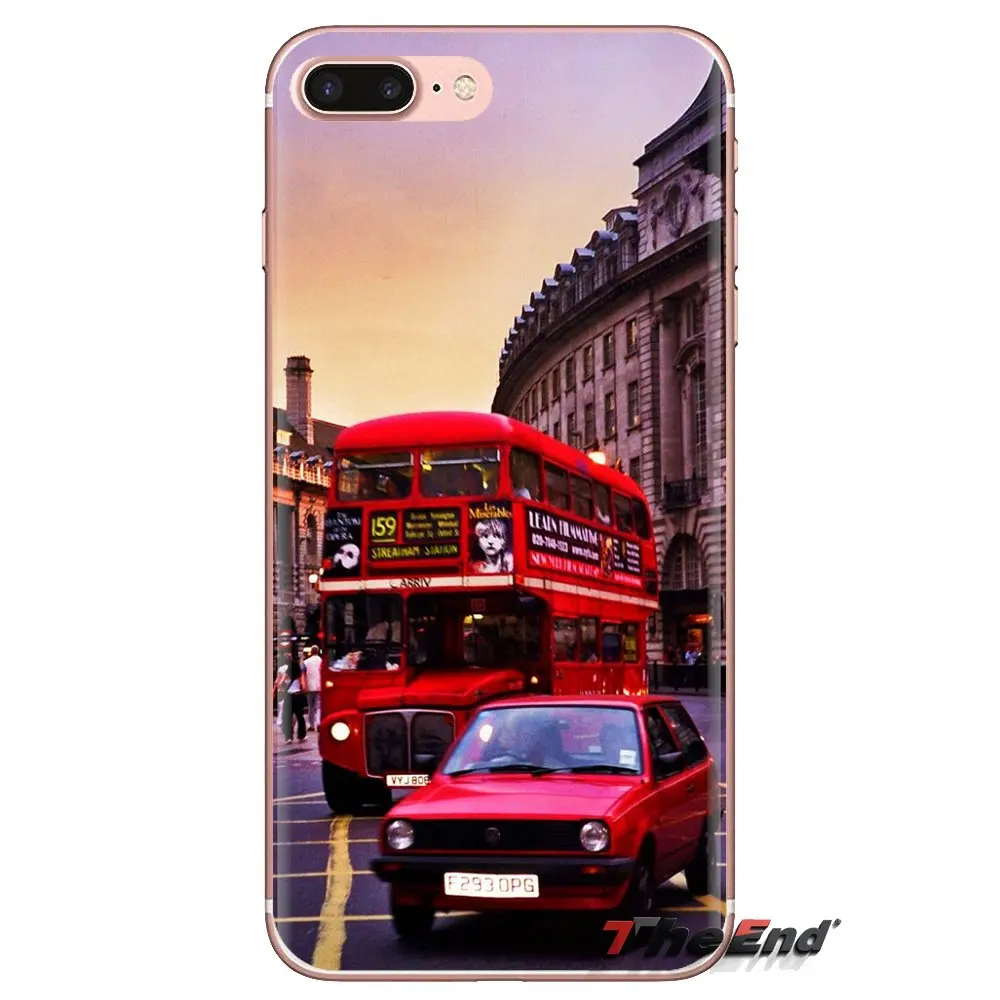 Прозрачные мягкие чехлы для iPod Touch Apple iPhone 4 4S 5 5S SE 5C 6 6S 7 8 X XR XS Plus MAX UK London Red Bus Big Ben |