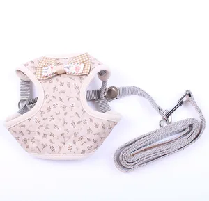 Сетчатый поводок для собак и кошек, мягкий ошейник с цветочным узором для щенков, 3 размера, 2 цвета