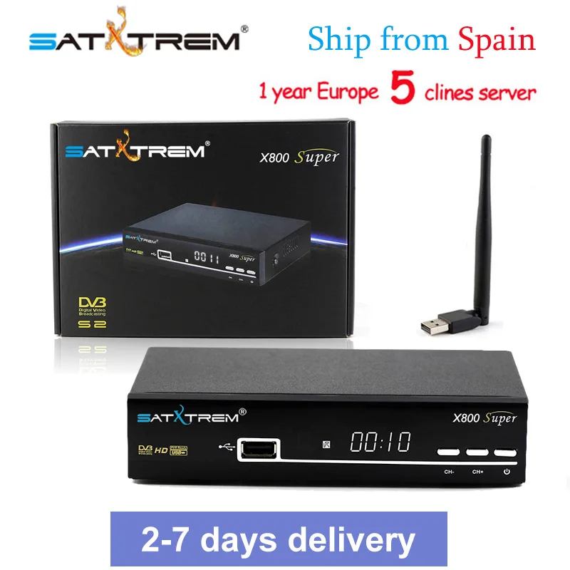 Спутниковый ресивер X800 супер DVB-S2 1080P USB Wifi антенна для 1 года Европа Cam сервер Испания Италия польский ТВ
