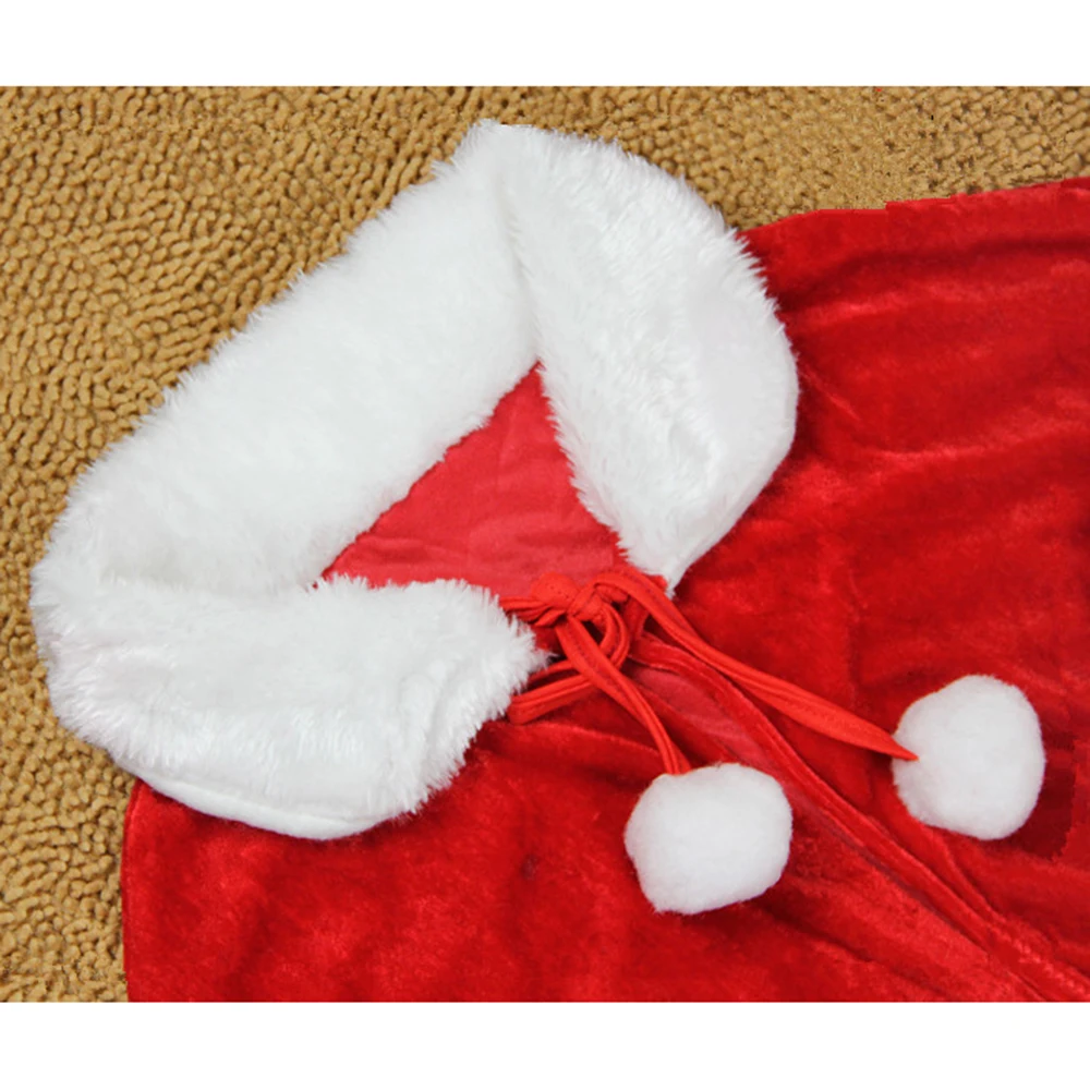 2018 красная бархатная Рождественская накидка женская зимняя модель костюмы для