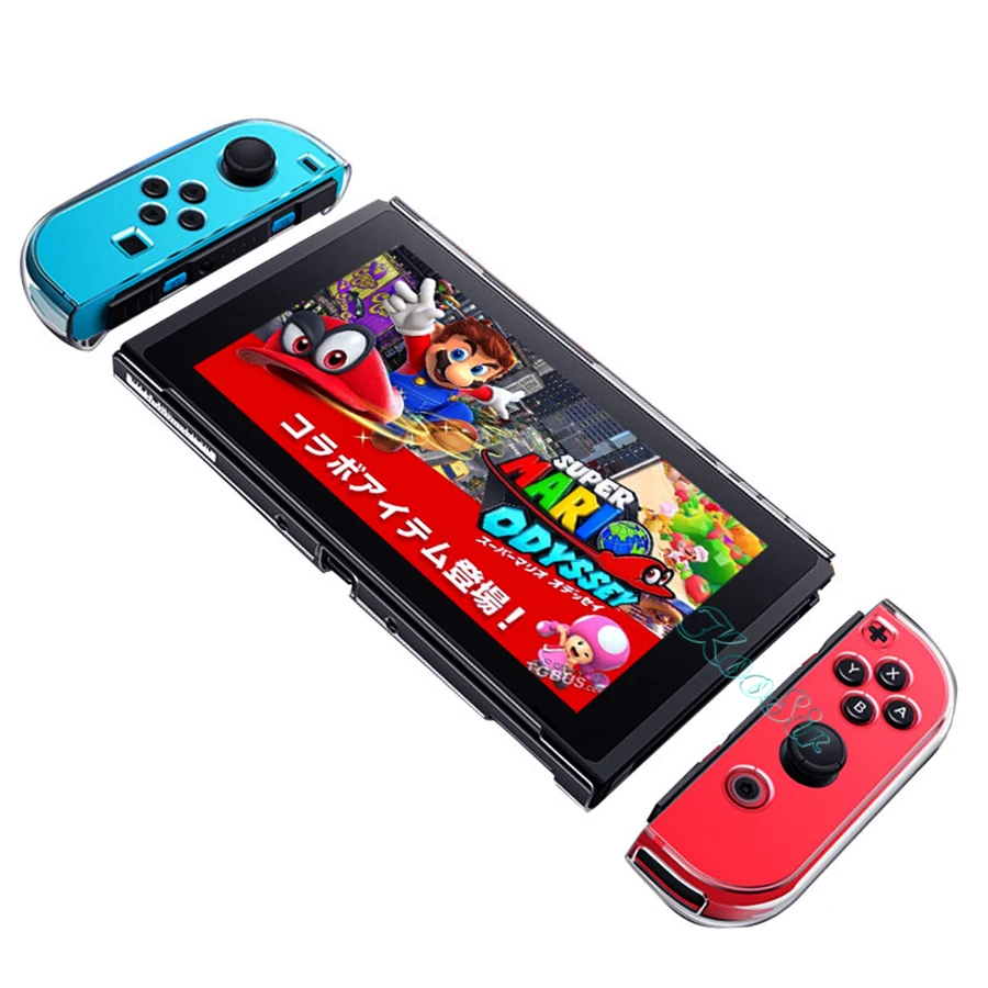 Прозрачный чехол для ПК+ Защитная пленка для экрана+ 4 крышки Joycon для kingdoswitch