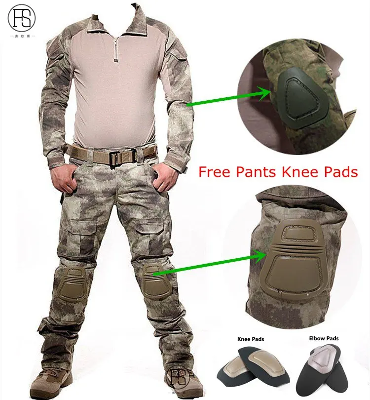 Военный Тактический Камуфляж Униформа Рубашка набор для мужчин Militar MultiCam