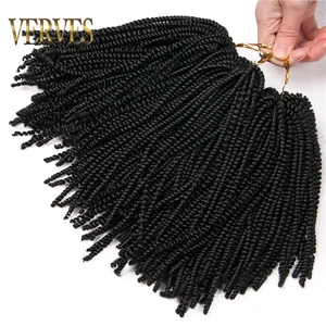 Плетеные косички VERVES Nubian, 8 дюймов, 50 прядей в упаковке, черные синтетические вьющиеся волосы кроше для наращивания, косички в африканском стиле