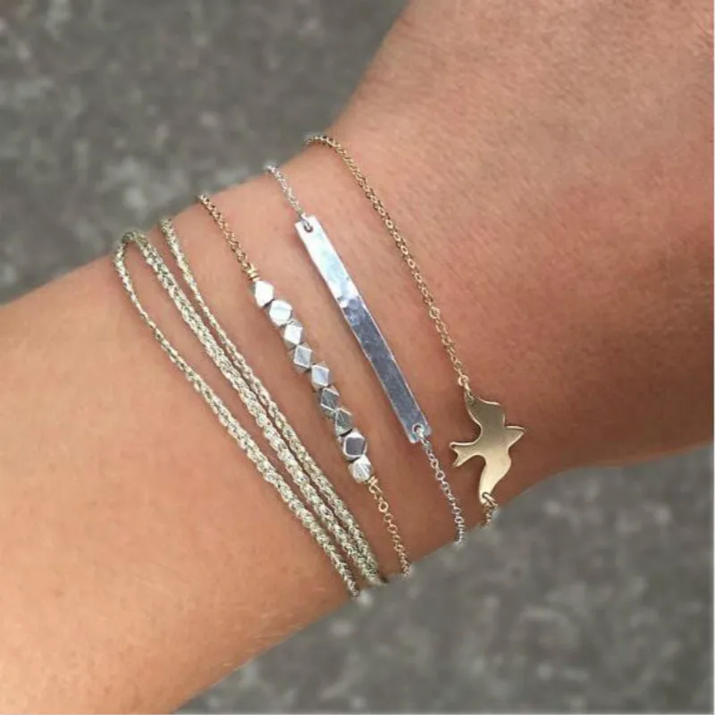 Модный позолоченный посеребренный браслет с птицами голубями Летающий