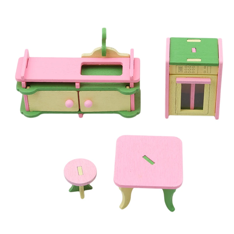Simulation Miniature Wooden Furniture Toy Pretend DollHouse Set Dolls Baby Kids Room Play For Doll Gift | Игрушки и хобби