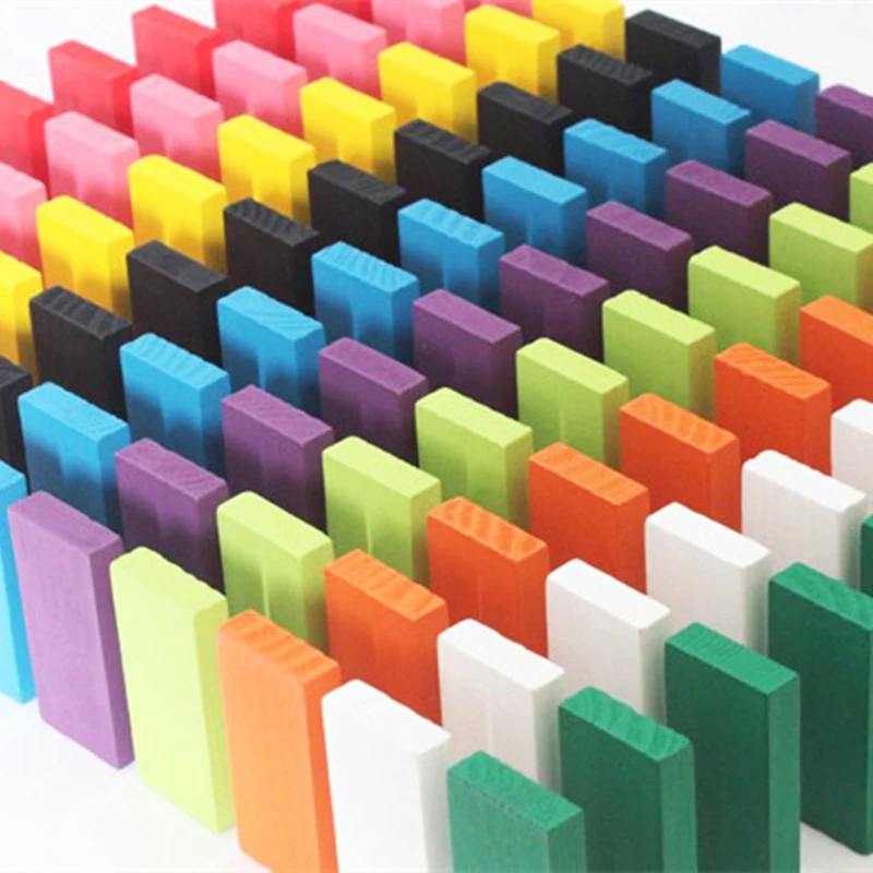 120 шт./компл. цветные деревянные блоки домино забавные игры для детей раннее