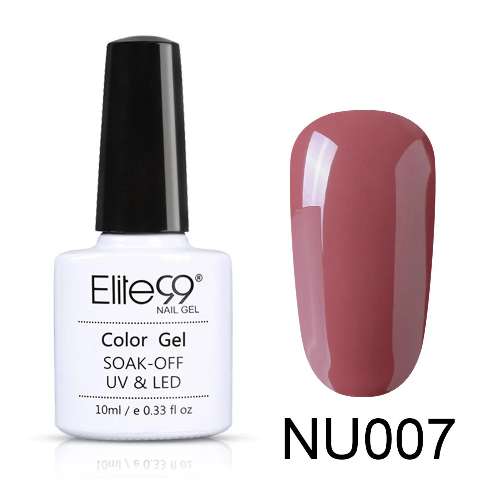 NU007 Elite99 10 мл розовое золото УФ-гель для ногтей Блестки для ногтей Гель-лак телесного цвета Гель-лак замачиваемый УФ-лак для ногтей - Цвет: NU007