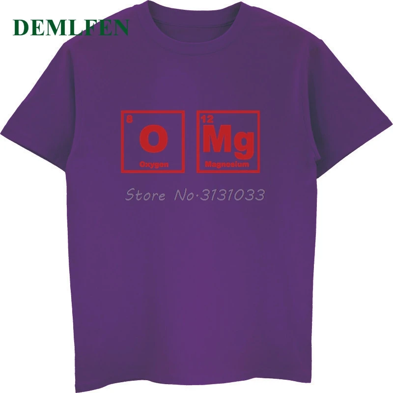 purple OMG Ele, Мужская футболка, с ментальным столом, химия, наука, забавная футболка, летняя Мужская хлопковая футболка с коротким рукавом, повседневные футболки - Цвет: purple
