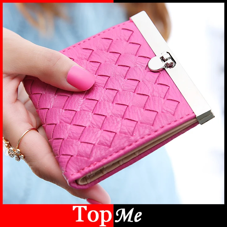 Модные женские Зажимы для денег Дамский кошелек держатель карт Kintting Pattern