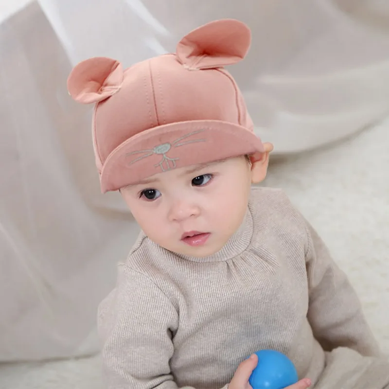 Infant Hats For Baby Girls Boys Autumn Caps Kids Rabbit Ear Baseball Cap Cotton Boy | Детская одежда и обувь
