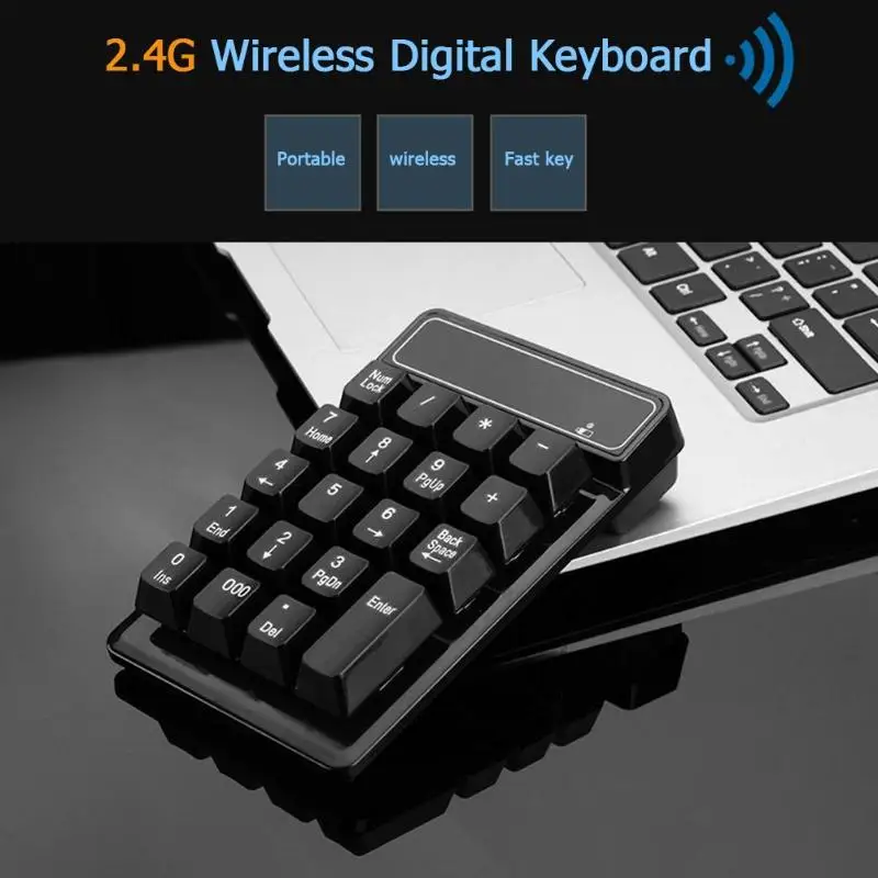 2,4G USB Беспроводная мини цифровая клавиатура 19 клавиш Водонепроницаемая клавиатура с номером