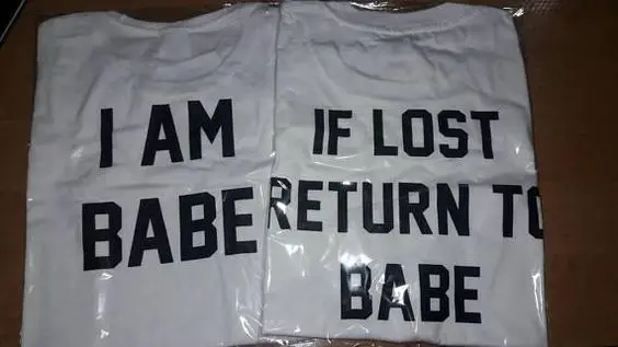 Футболка хлопковая с надписью If Lost Return To Baby I Am