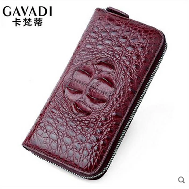 Kafandi Новый крокодиловый женский кошелек из крокодиловой кожи Женский Длинный