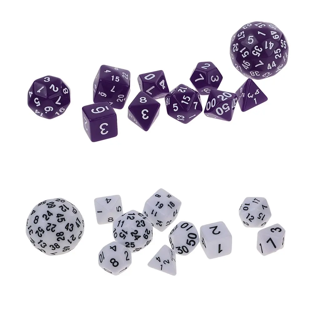 20 шт. D4 D60 акриловые цифровые игральные кости настольные для игры в покер трпг