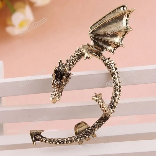 tradeline Lovely! Punk Rock Vintage Gothic Temptation Metal Wrap Fly Dragon Ear Cuff Clip Earrings Handmade! | Электроника