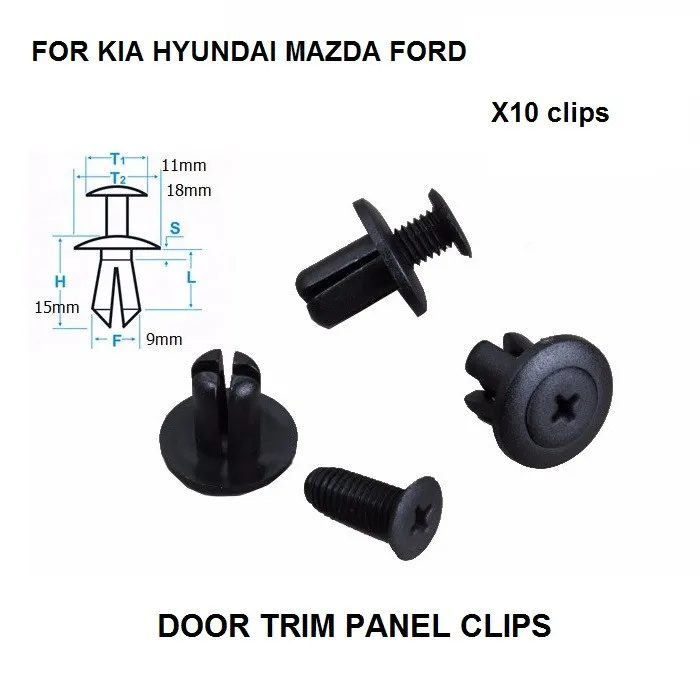 

Обшивка двери клипы для kia hyundai mazda ford x10 черный новый