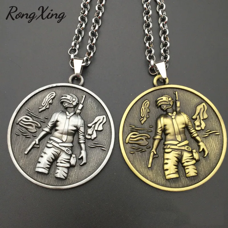 RongXing Personality PUBG шлем медаль подвески сковородки для мужчин и женщин сплав цинка