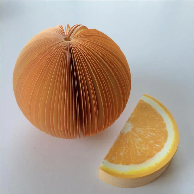 Orange Милые Креативные блокноты для заметок "сделай сам", "фрукты, овощи", "kawaii", бумажные заметки, канцелярские принадлежности для офиса, школьные принадлежности, Papelaria - Цвет: Orange