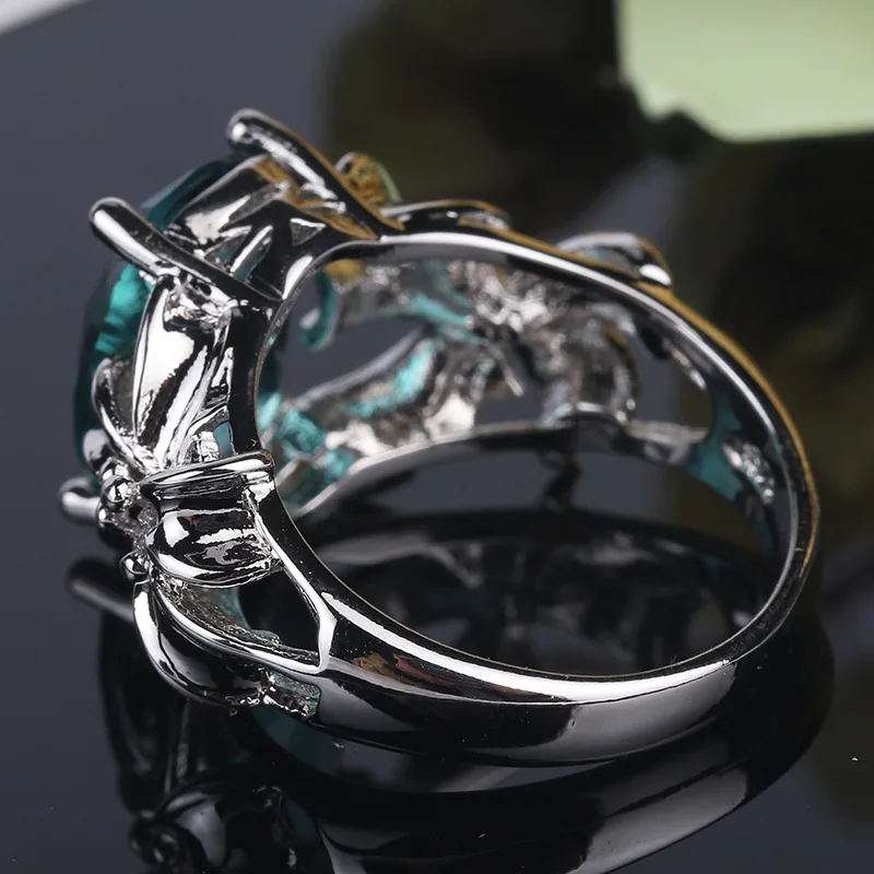 Женское кольцо из серебра 925 пробы с зеленым камнем|wedding band ring|ring for women 925band ring |
