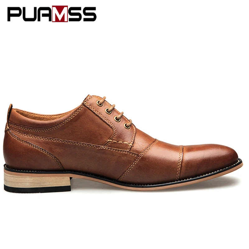 Brand Men Shoes Top Quality Oxfords British Style Genuine Leather Dress Business Formal Flats Plus Size 50 | Обувь