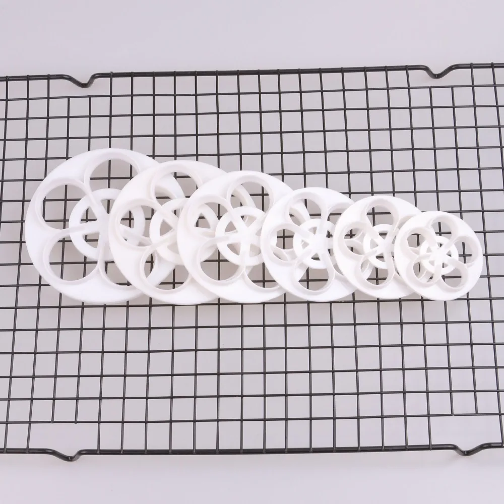 6 шт./лот лепестки роз в форме лепестков резцы для украшения торта инструменты