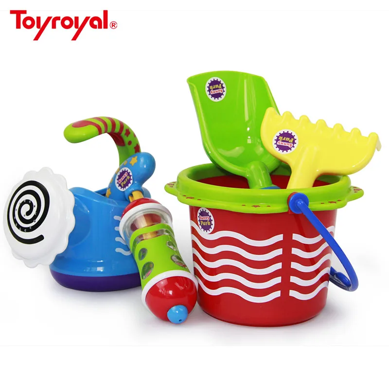 5 PCS ToyRoyal, Солнечный парк, Детская ванна, игра в воду, ведро и песок, набор игрушек, красочные пляжные инструменты для малышей, детский подарок - Цвет: 5 PCS