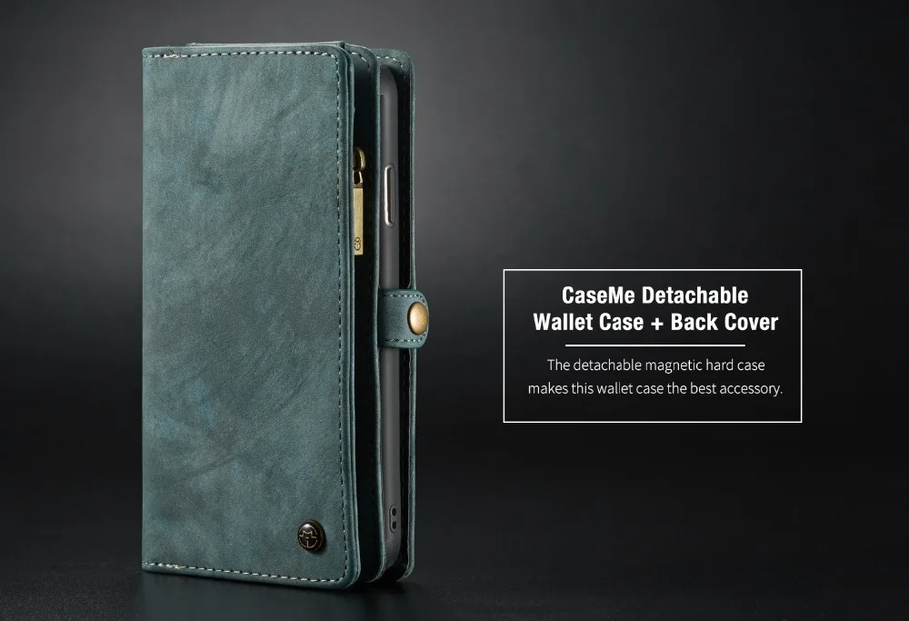 Detachable Magnetic Zipper Leather Card Slots Wallet Cover Case For iphone X XS MAX XR 6 7 8 6S Plus Fur Flip Stand Protect Cape