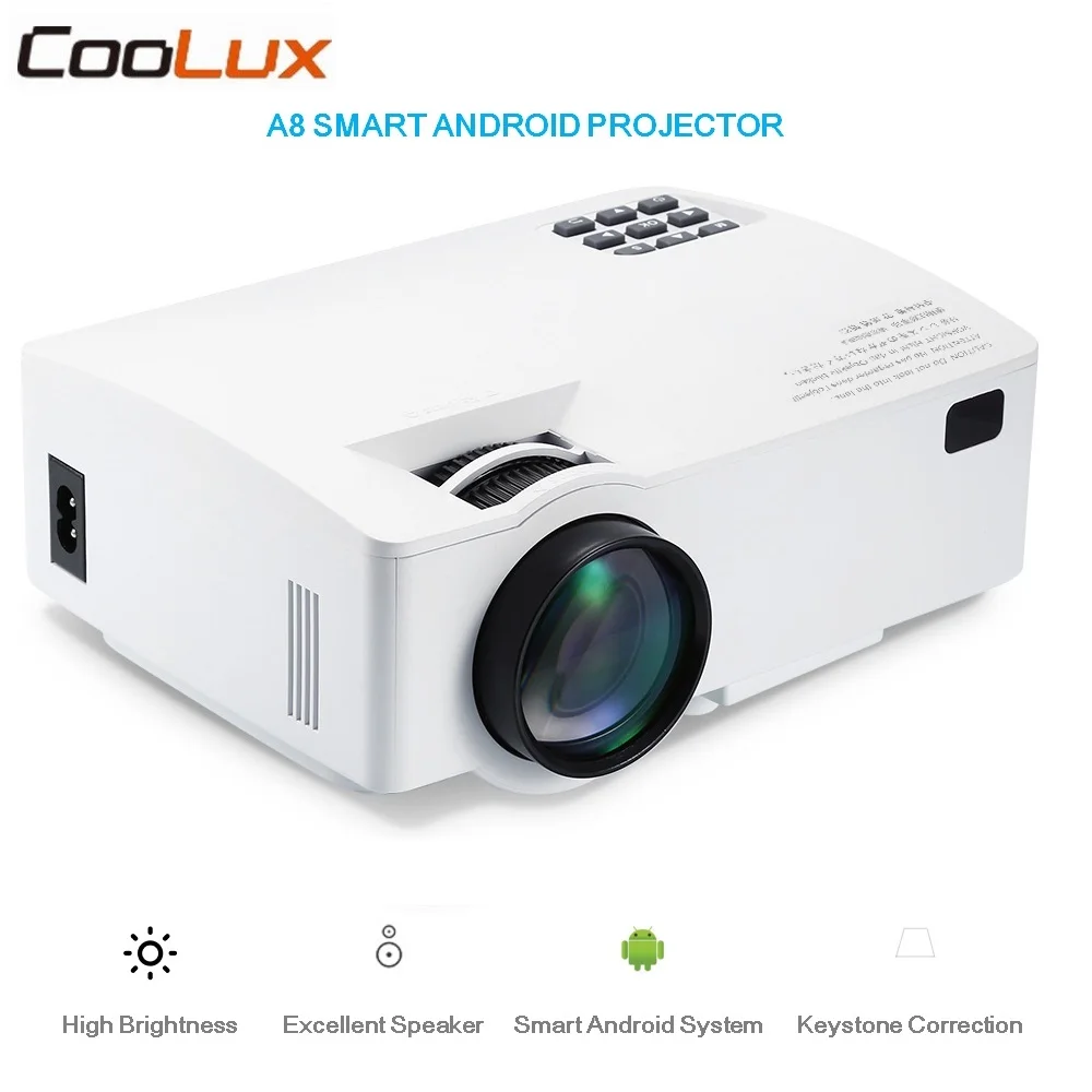 Coolux A8 проектор 1500LM 854*480 Поддержка HD 1080 P BT4.0 HDMI 4 K видео домашний кинотеатр LCD 2 4/5 0