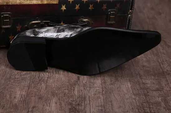 Туфли мужские на плоской подошве под змеиную кожу 6-12 размеров | Обувь