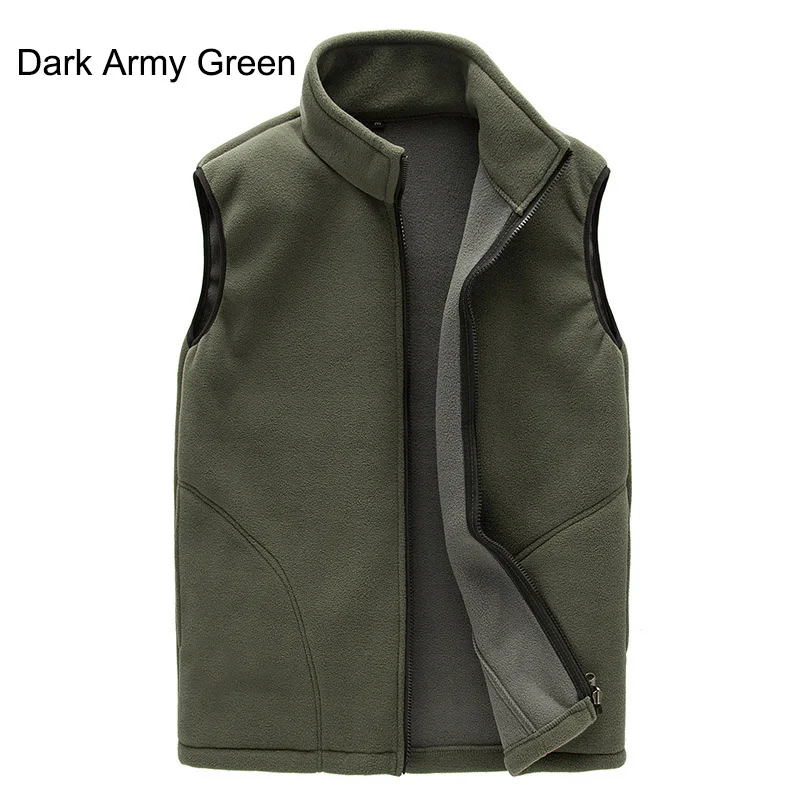 Dark Army Green VEQKING, мужской весенний флисовый жилет, уличная походная куртка для альпинизма, треккинга, рыбалки, мужские теплые куртки без рукавов - Цвет: Dark Army Green