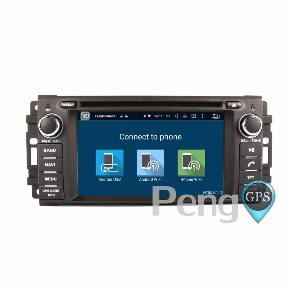 Автомагнитола 2 Din для Jeep COMMANDER WRANGLER 2007 2013 Восьмиядерный CD DVD плеер стерео Android 8 0 GPS