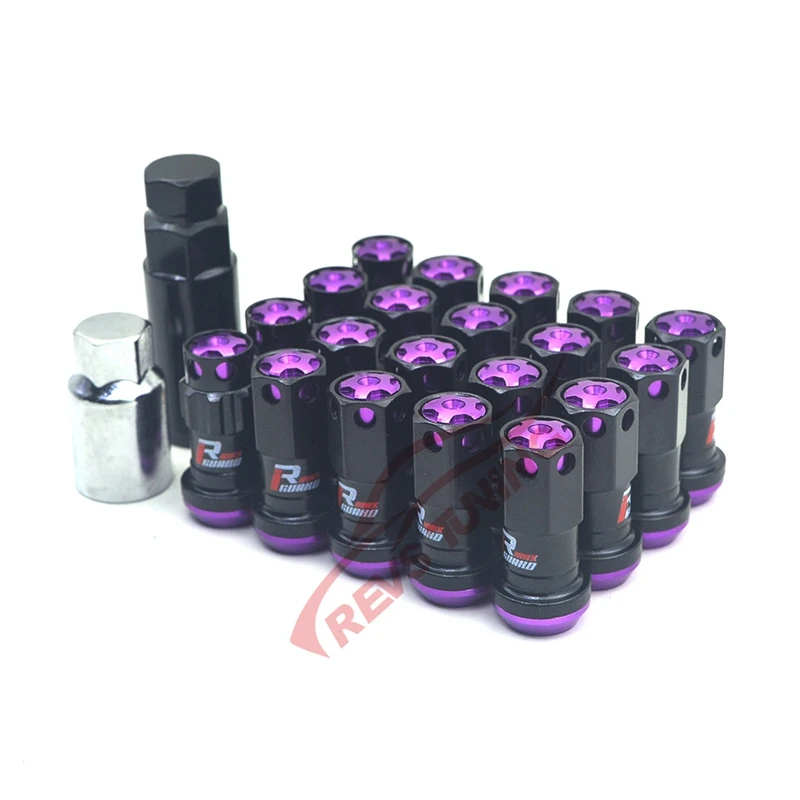 20pcs 44mm M12 1.5 1.25 Blue Cap Anti Theft Steel Maxguard Car Tuning Auto Racing Wheel Lug Nuts Lock Locking Nuts