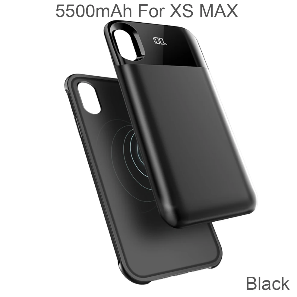 5500mAh For XS MAX XGODY 5500 мАч смарт-Аккумулятор Чехол для iPhone X XS XR XS MAX тонкий внешний зарядный чехол для запасная аккумуляторная батарея для iphone резервного копирования Чехол экран - Цвет: 5500mAh For XS MAX