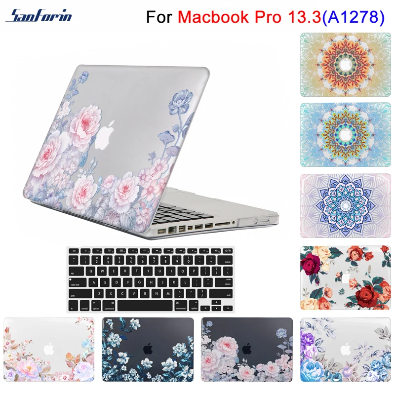 Sanforin Цветок защитный жесткий чехол для старых MacBook Pro 13 3 дюймов (A1278 CD ROM) цветочным