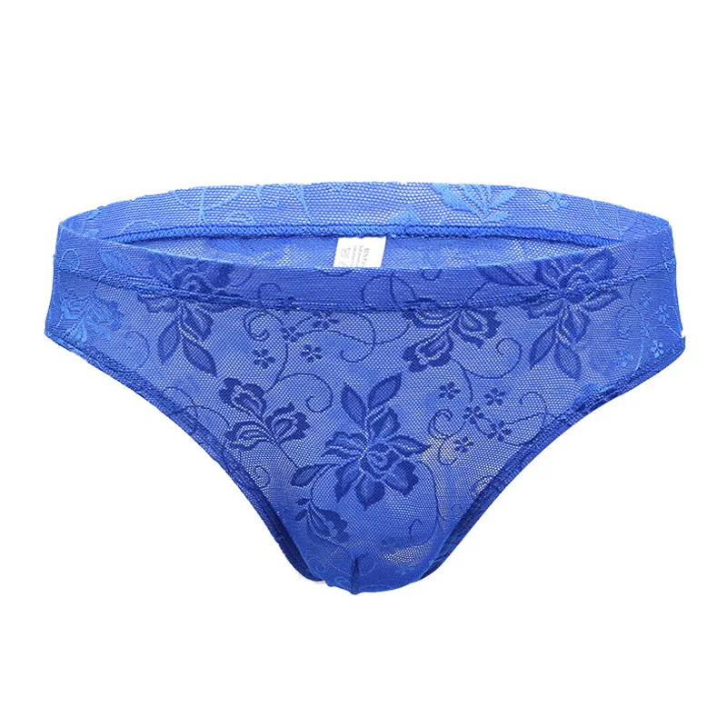 Новое мужское нижнее белье однотонные прозрачные кружевные дышащие трусы с