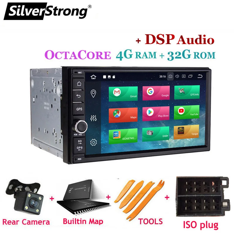 706X5 CAM-DSP Ips Android9.0 Универсальный 2din автомобильный DVD OctaCore 4G 32G DSP двойной DIN Автомобильный gps Радио авторадио TPMS SilverStrong 706x30-x5 - Цвет: 706X5 CAM-DSP