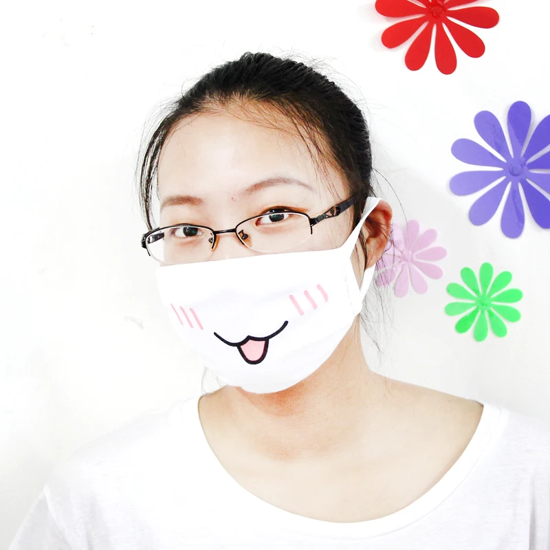 Оптовая продажа! 7 шт. Милая аниме маска для лица и зимняя хлопковая забавная от
