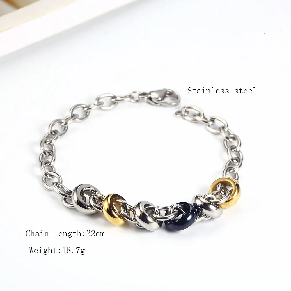 OUFEI Stainless Steel Jewelry Woman Vogue Chain Link Bracelets Bangles Charm Best Friend Bracelet Jewelry Accessories