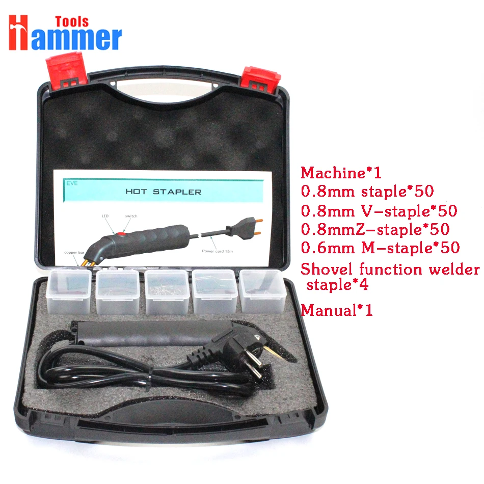 

PDR Королевский инструмент пластиковый сварочный аппарат горячий степлер с 200 шт. скоб для автомобиля