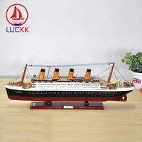 luckk 55 35 cm mediterranean titanic wooden model ships with led home decoration nautical wood crafts cruise creative furnishing