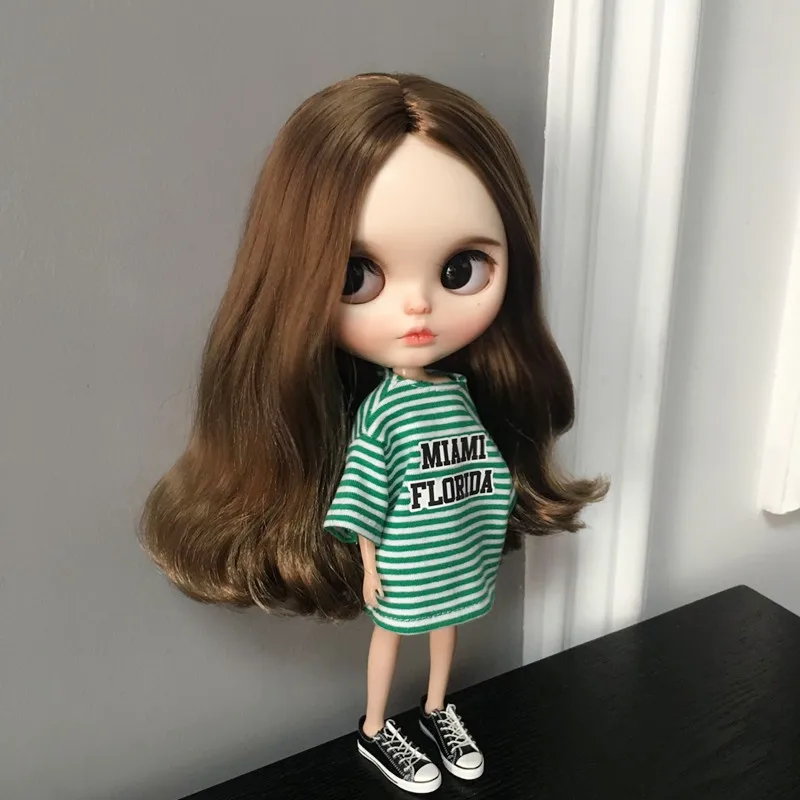Одежда для кукол Blyth футболка в полоску с принтом и рукавом средней длины Licca Azone