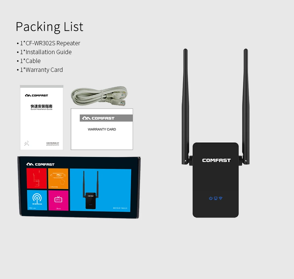 Беспроводной маршрутизатор Comfast 300 Мбит/с 2 4 ГГц|repeater 300mbps|wi-fi repeaterwireless range extender |