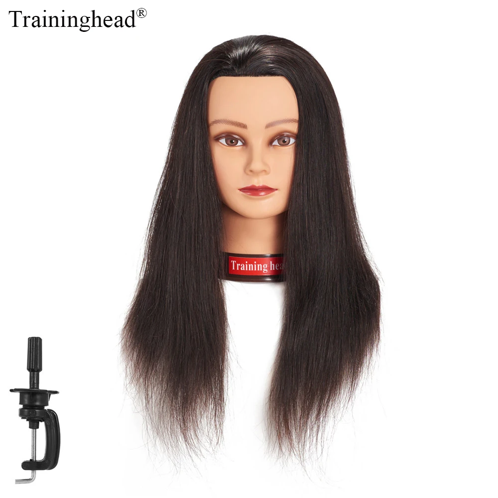 Traininghead 20 &quot-22&quot манекен головы 100% натуральные волосы парикмахер обучение