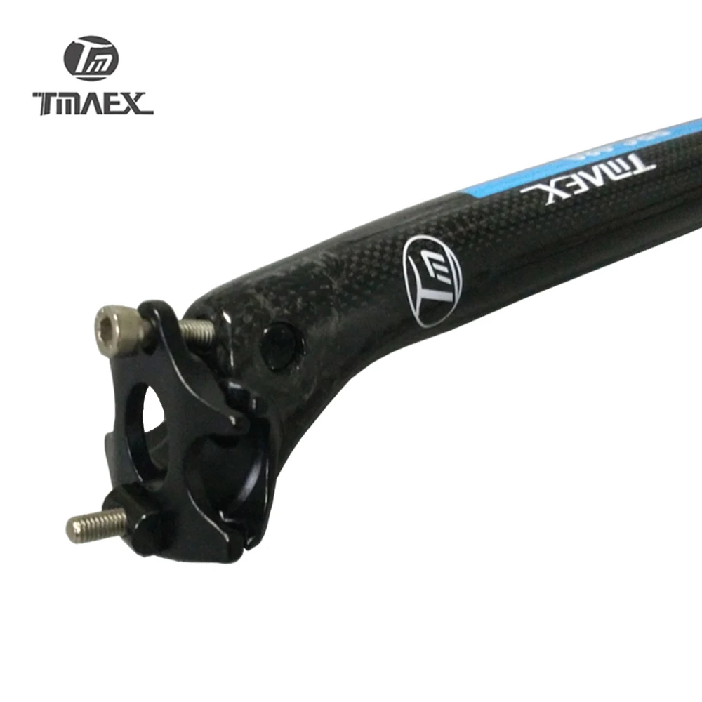 TMAEX 080 синий глянцевая велосипедный Подседельный штырь из углеродного MTB/дорожный