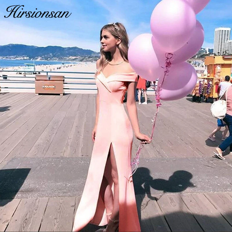Hirsionsan Элегантное макси платье женское сексуальное с открытыми плечами длиной до
