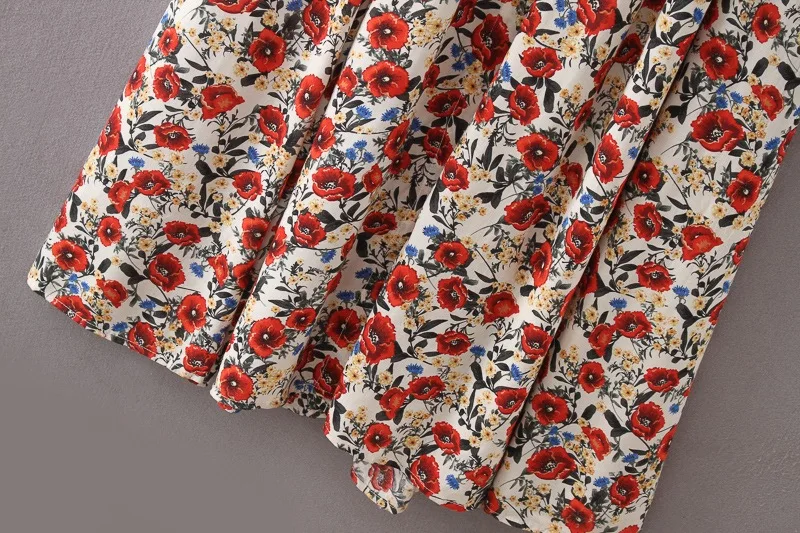 VOGUEIN новые женские 3/4 рукав цветочный принт модные повседневное длинная рубашка