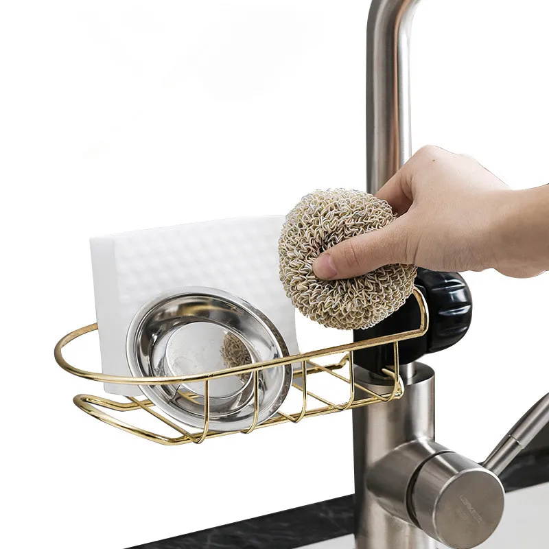 

Stainless Steel Sink Hanging Storage Rack Holder Faucet Clip Bathroom Kitchen Sponge Dishcloth Drain Dry Shelf Home Organizer
