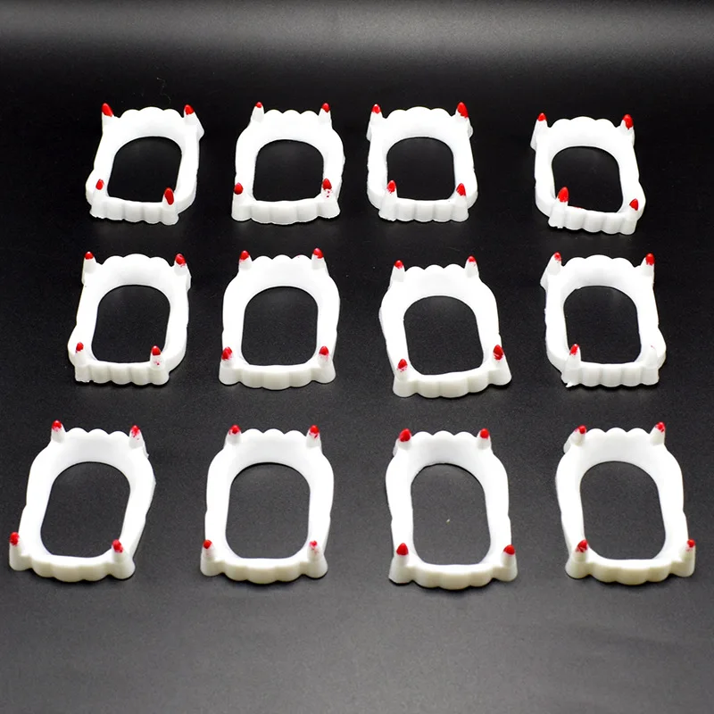 10pcs Halloween Fake Vampire Teeth Party Decoration for Kids Plastic False Vampire Teeth Costume Halloween Theme Toy Supplies