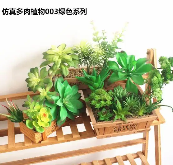 green 003 20 шт зеленый синий красный розовый фиолетовый Флокирование Искусственные суккуленты растения для дома и сада украшения поддельные растения настольные бонсай растения - Цвет: green 003
